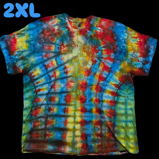 Rainbow ice-dye tee