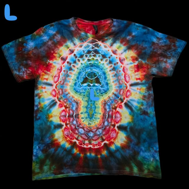 Psychedelic mushroom ice-dye tee