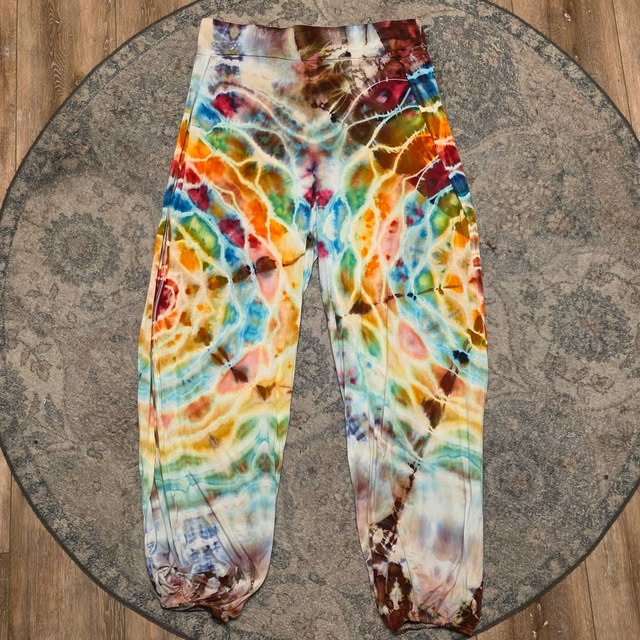 Ice-dyed harem pants